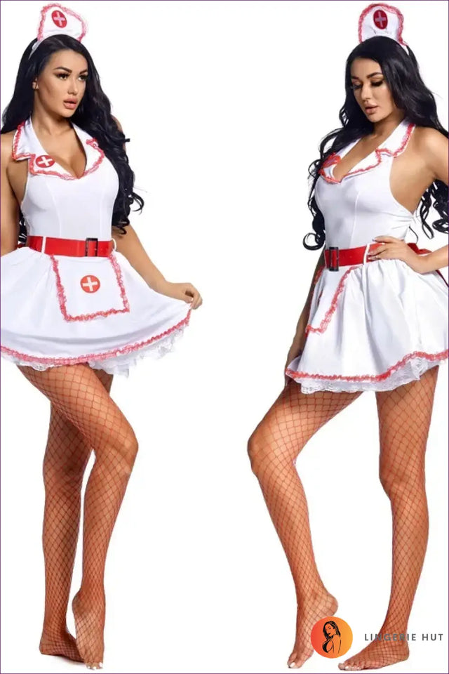 Nurse Costume Set with Belt and Headpiece - Cheeky Confident Play