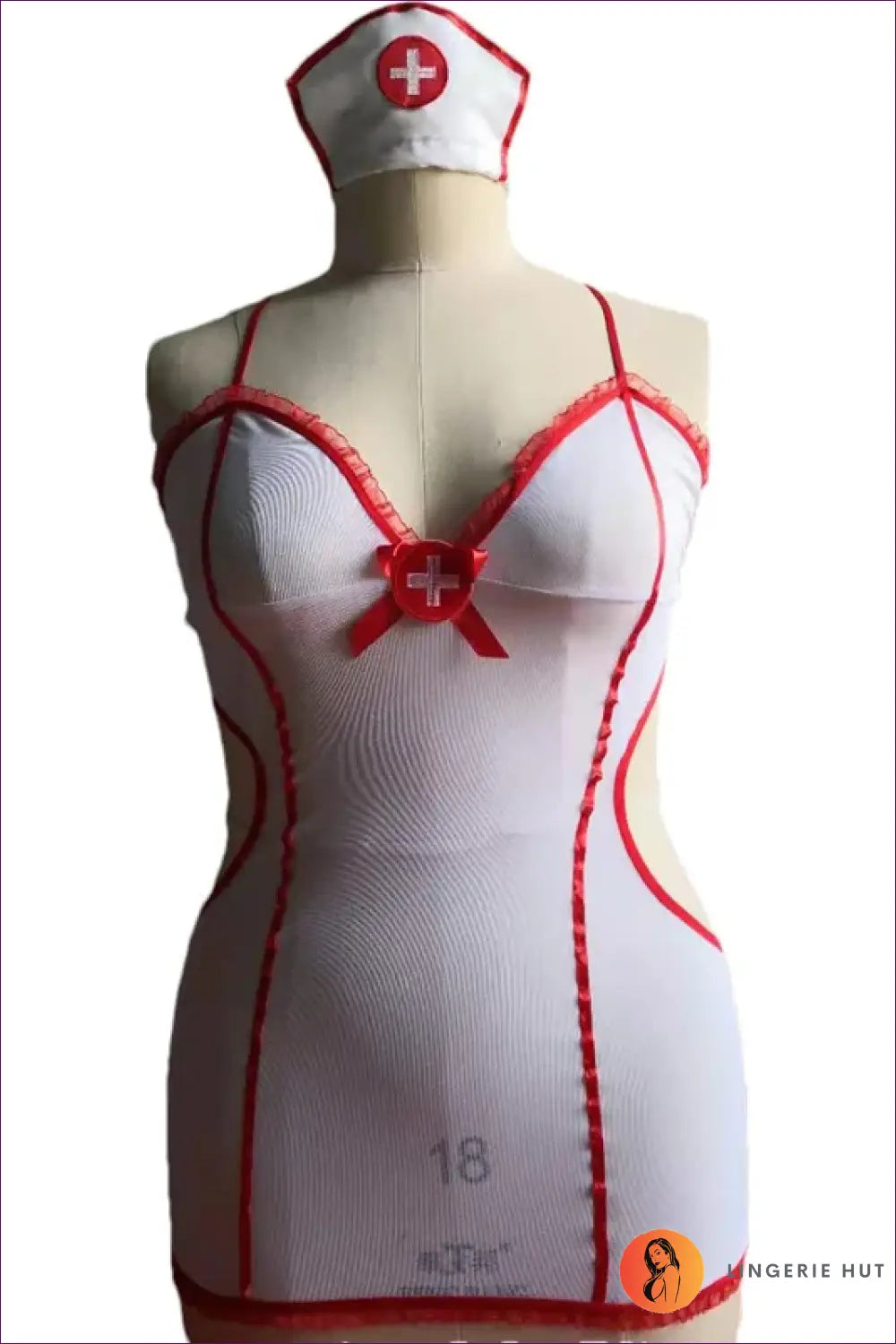 Nurse Costume with Sheer Cutout Back - Classic Devotion - Halloween • just in • Party • Role Play - Lingerie Hut
