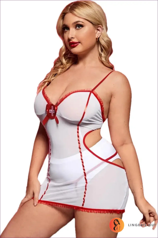 Nurse Costume with Sheer Cutout Back - Classic Devotion