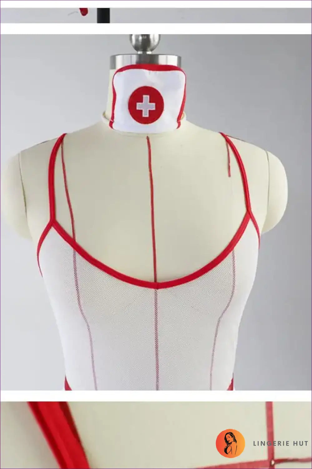 Nurse Costume with Sheer Mesh - Confident Dress Up - Garter • Halloween • just in • Lingerie - Hut