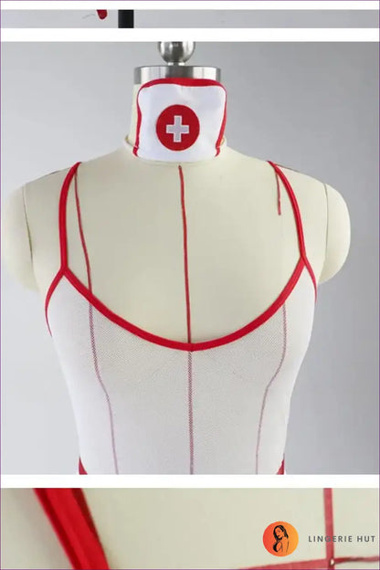 Nurse Costume with Sheer Mesh - Confident Dress Up - Garter • Halloween • just in • Lingerie - Hut