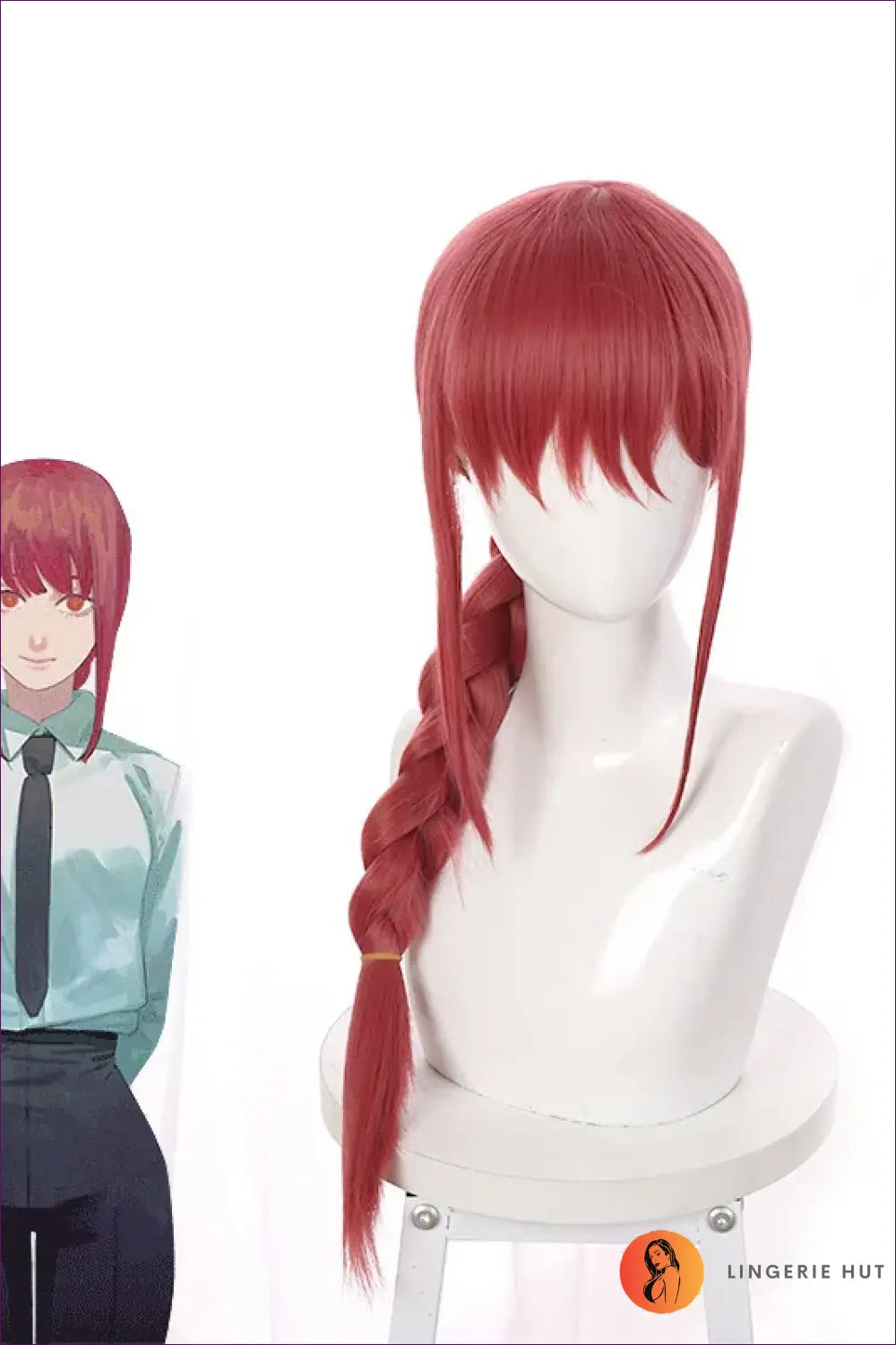 Nurse Costume Shirt Dress - Anime Fantasy Roleplay Ready - Makima Wig / s - Lingerie Hut - Clubwear • Cutout • Evening