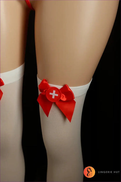 Nurse Costume with Strappy Halter Cutouts - Fantasy Roleplay Ready - Outfit Set - Cutout • Party • Polyester - Lingerie