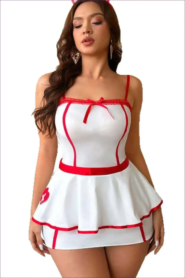Nurse Peplum Costume with Heart Pocket - Soft Fantasy Night