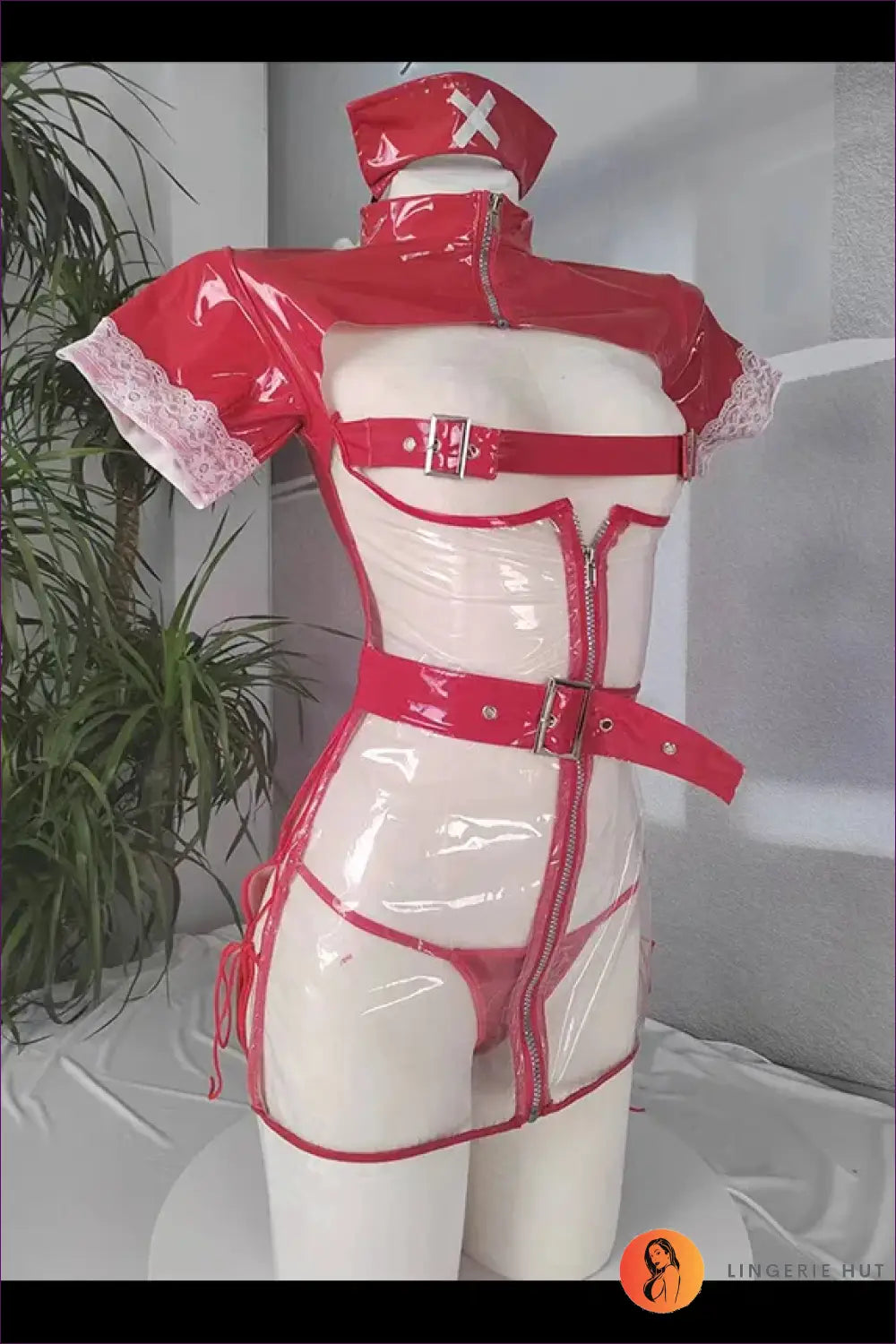 Nurse Uniform Costume - Flirty Role Play - Red / one Size - Halloween • just in • Lingerie • Hut