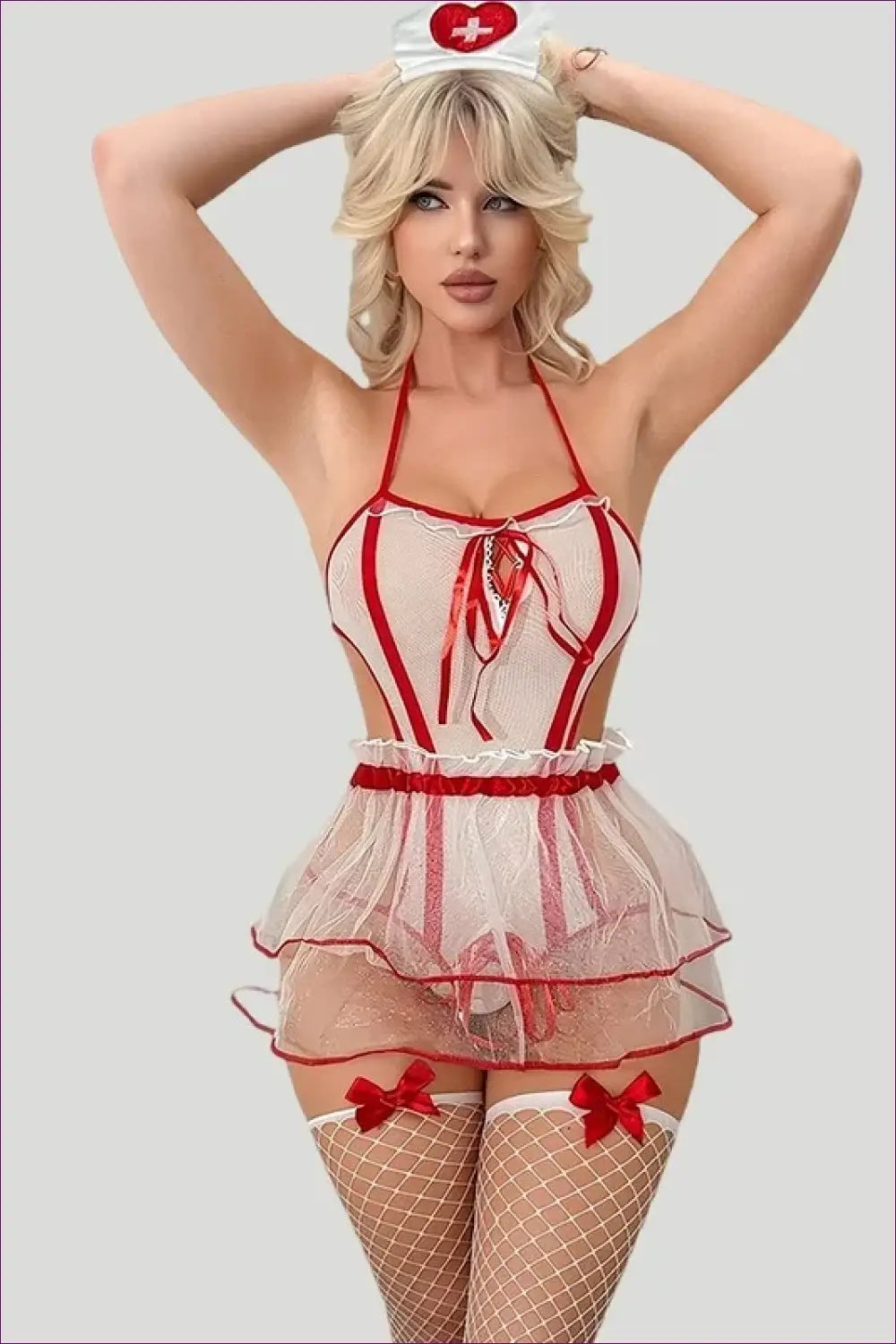 Nurse Uniform Costume with Hollow Detail - Flirty Role Play - Halloween • just in • Lingerie • Night out - Hut