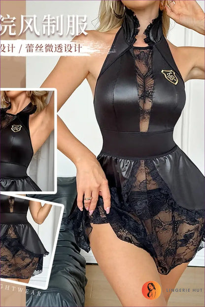 Officer Babydoll Costume with Lace Hem - Night Authority - 01 / s - Glamour • just in • out • Police - Lingerie Hut