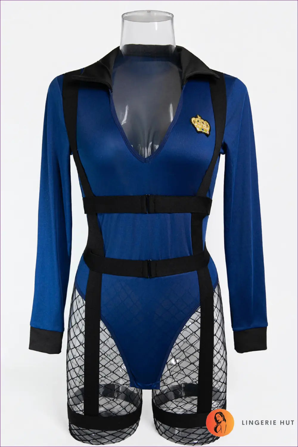 Officer Costume with Epaulette Badge Detail - After Dark Energy - s / Blue - Teddies & Bodysuits - Bodysuit • Boudoir
