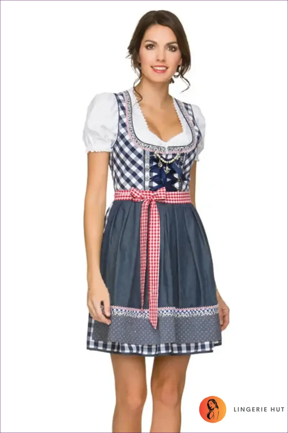 Oktoberfest Beer Maid Costume with Laced Bodice - Modern Twist - Blue / s / Costumes - just in • Party - Lingerie Hut