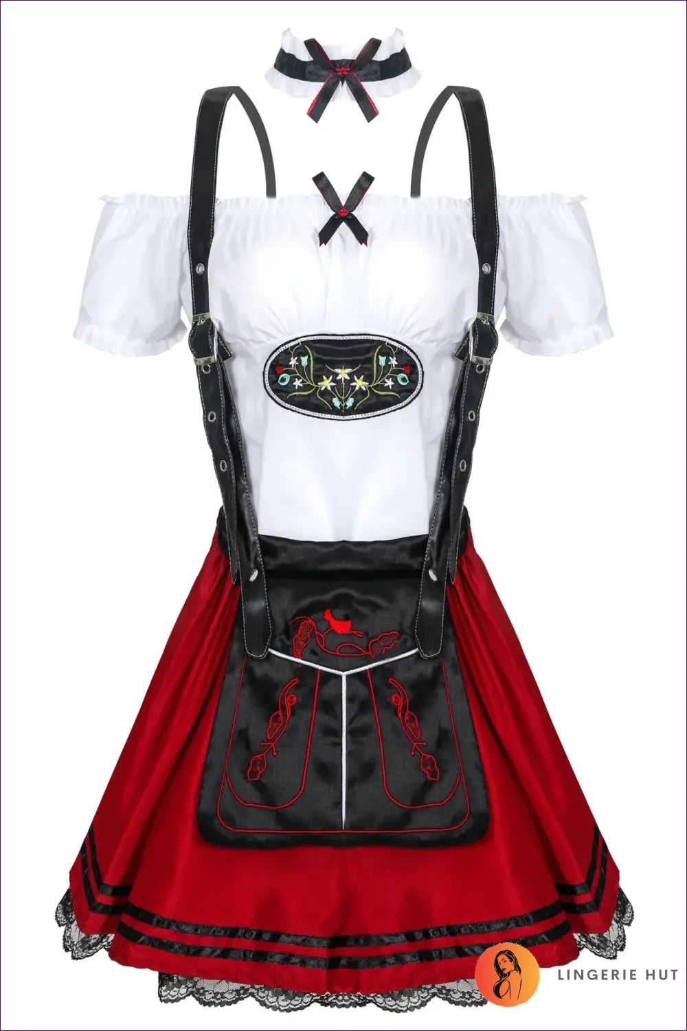 Oktoberfest Beer Maid Costume with Bib Apron - Festival Fun - as Shown / m - just in • Party - Lingerie Hut