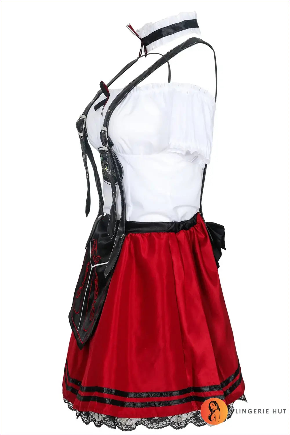 Oktoberfest Beer Maid Costume with Bib Apron - Festival Fun - as Shown / m - just in • Party - Lingerie Hut