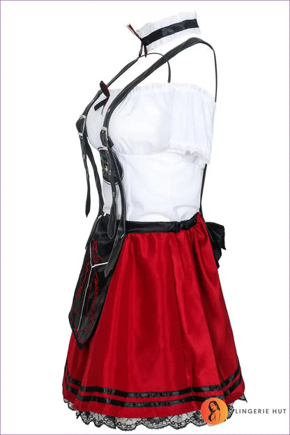 Oktoberfest Beer Maid Costume with Bib Apron - Festival Fun - as Shown / m - just in • Party - Lingerie Hut