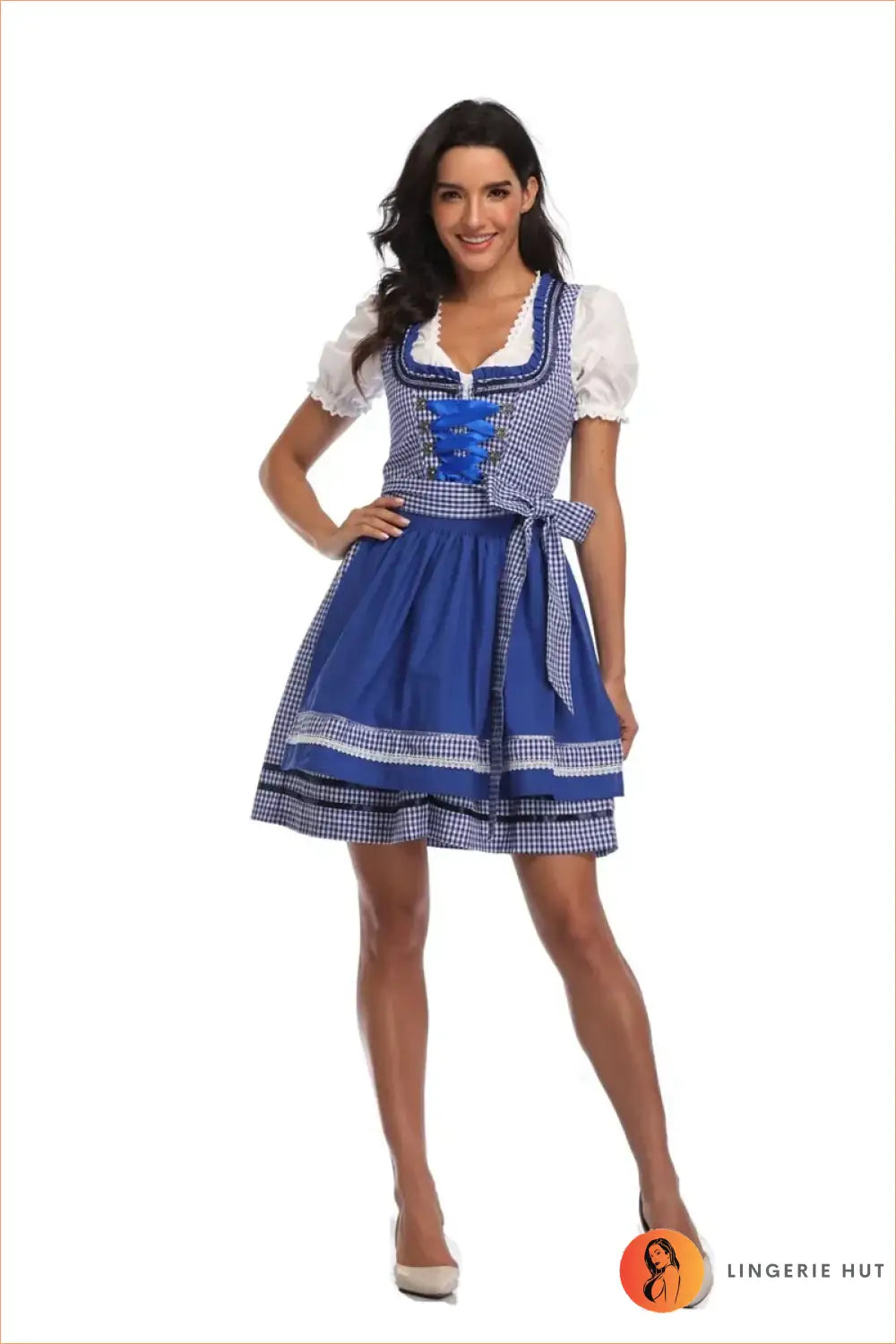 Oktoberfest Dirndl Costume with Corset Lace-up - Beer Hall Nights - Blue / s - Clubwear • just in • Night