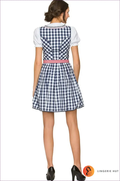 Oktoberfest Dirndl Costume with Bow Apron - Alpine Elegance - just in • Maid • Party - Lingerie Hut