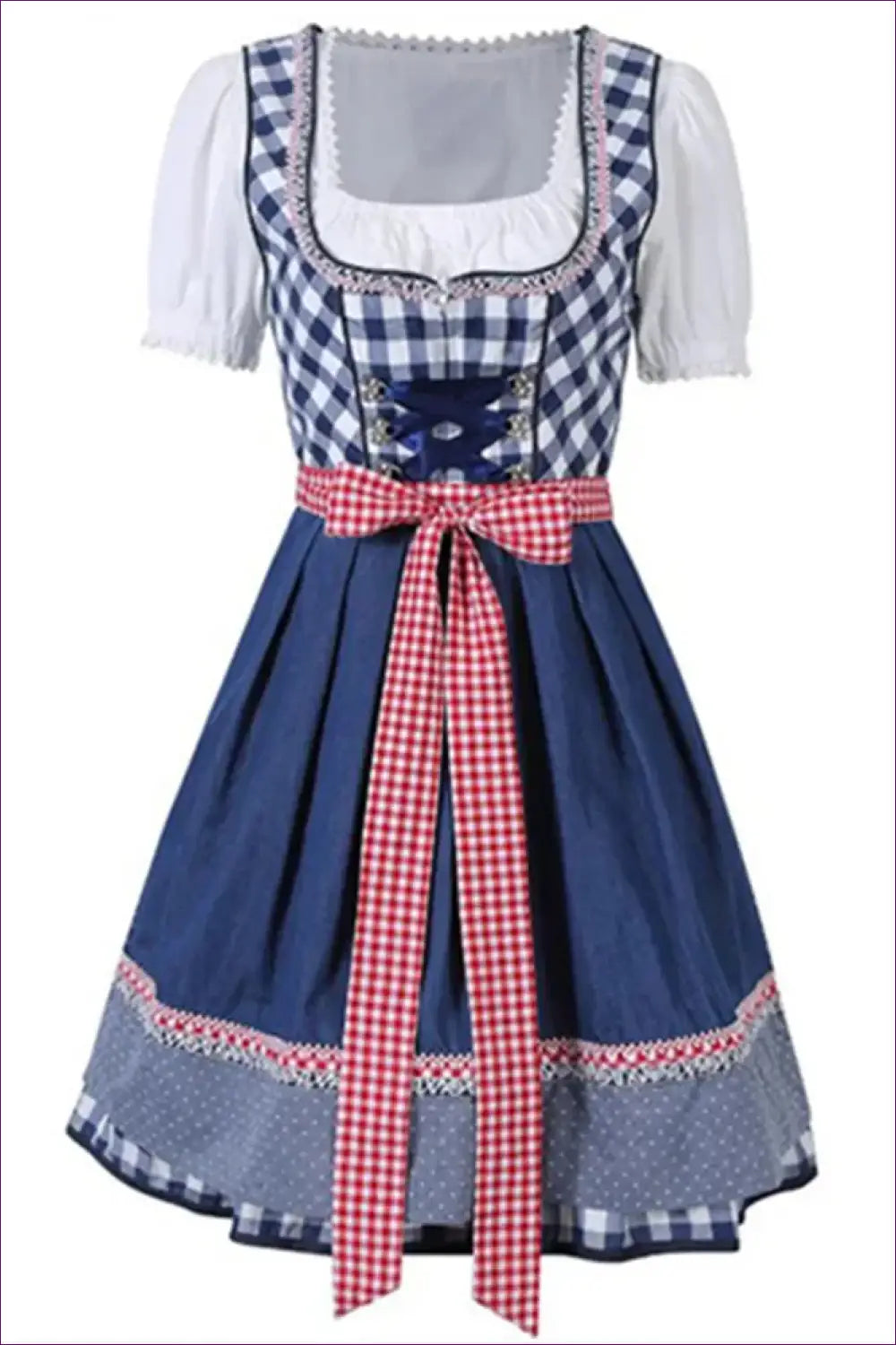 Oktoberfest Dirndl Costume with Bow Apron - Alpine Elegance - just in • Maid • Party - Lingerie Hut