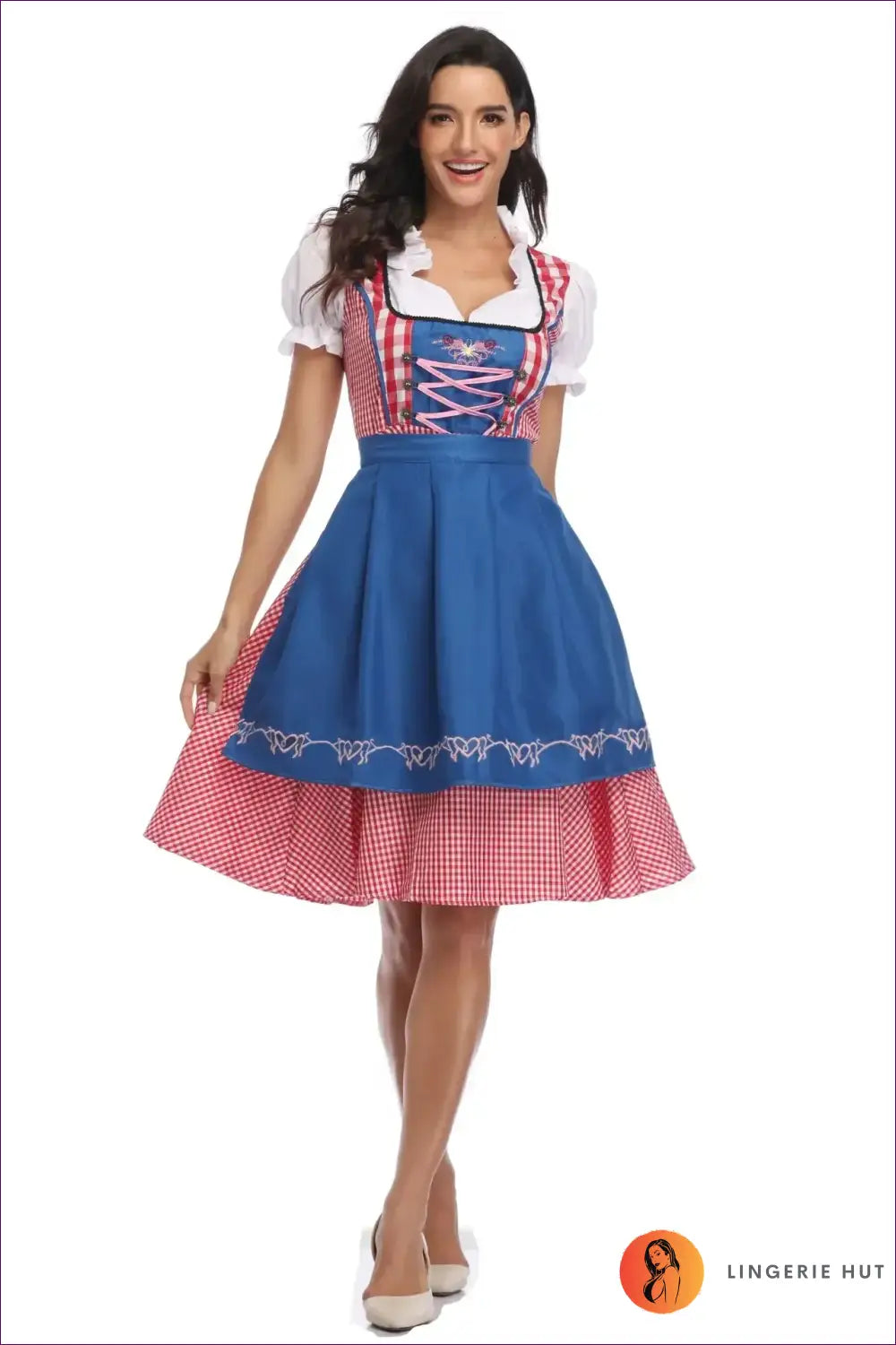 Oktoberfest Dirndl Costume with Ruffle Blouse - Alpine Charm - just in • Party • Role Play - Lingerie Hut