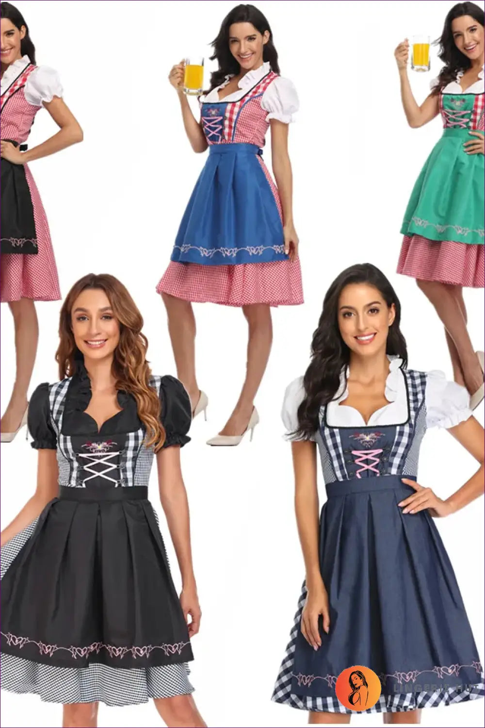 Oktoberfest Dirndl Costume with Ruffle Blouse - Alpine Charm - just in • Party • Role Play - Lingerie Hut