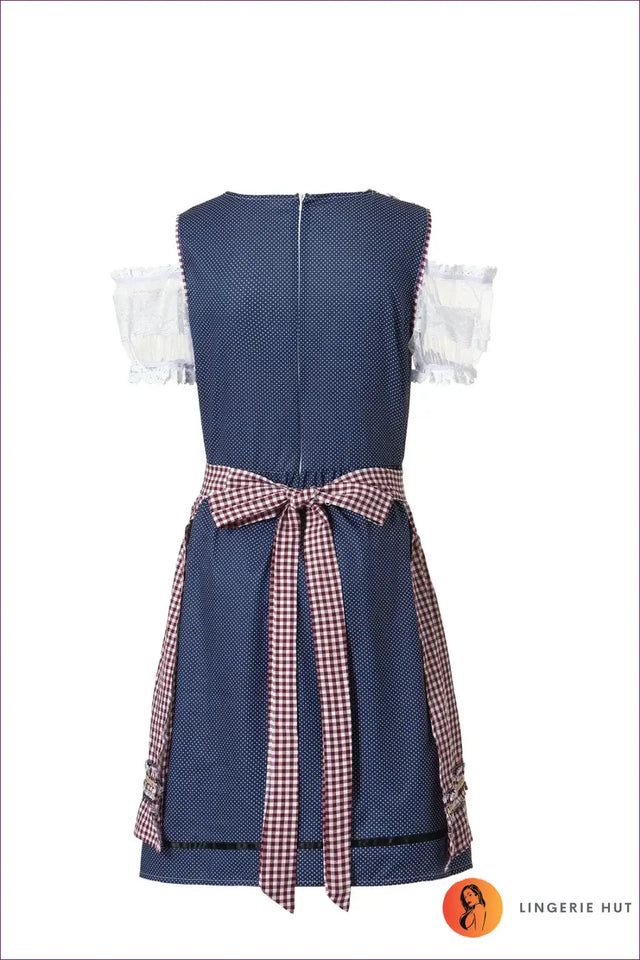 Oktoberfest Dirndl Costume with Tie Apron - Sweetheart Style