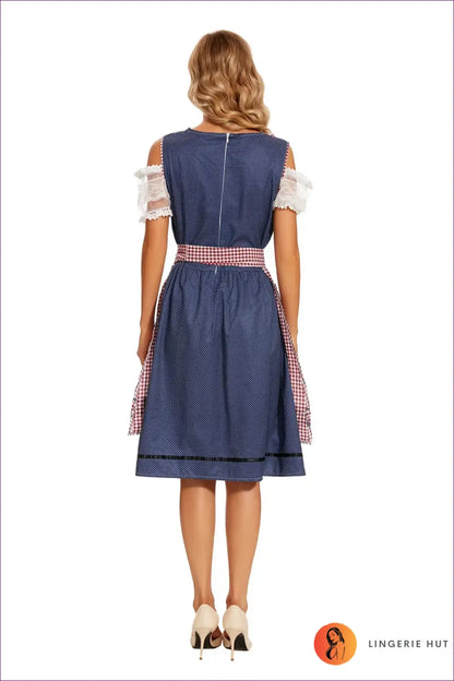 Oktoberfest Dirndl Costume with Tie Apron - Sweetheart Style - just in • Maid • Party - Lingerie Hut