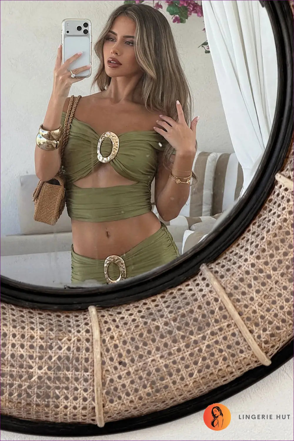 Ring-buckle Crop Top and Maxi Skirt Set - Riviera Evenings - co Ord - Evening Wear • just in • Lingerie Hut