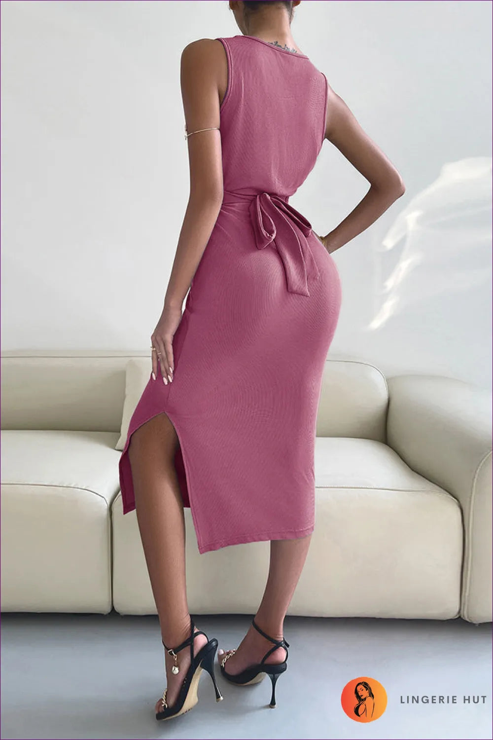 Olive Twist Jersey Dress - Effortless Elegance