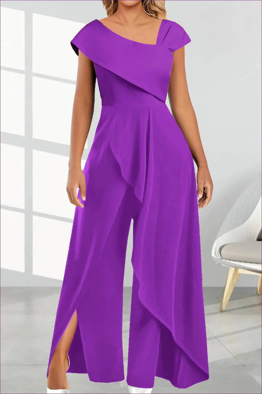 Elevate Your Seasonal Wardrobe With Our One-shoulder Loose Jumpsuit. Designed Elegant Simplicity