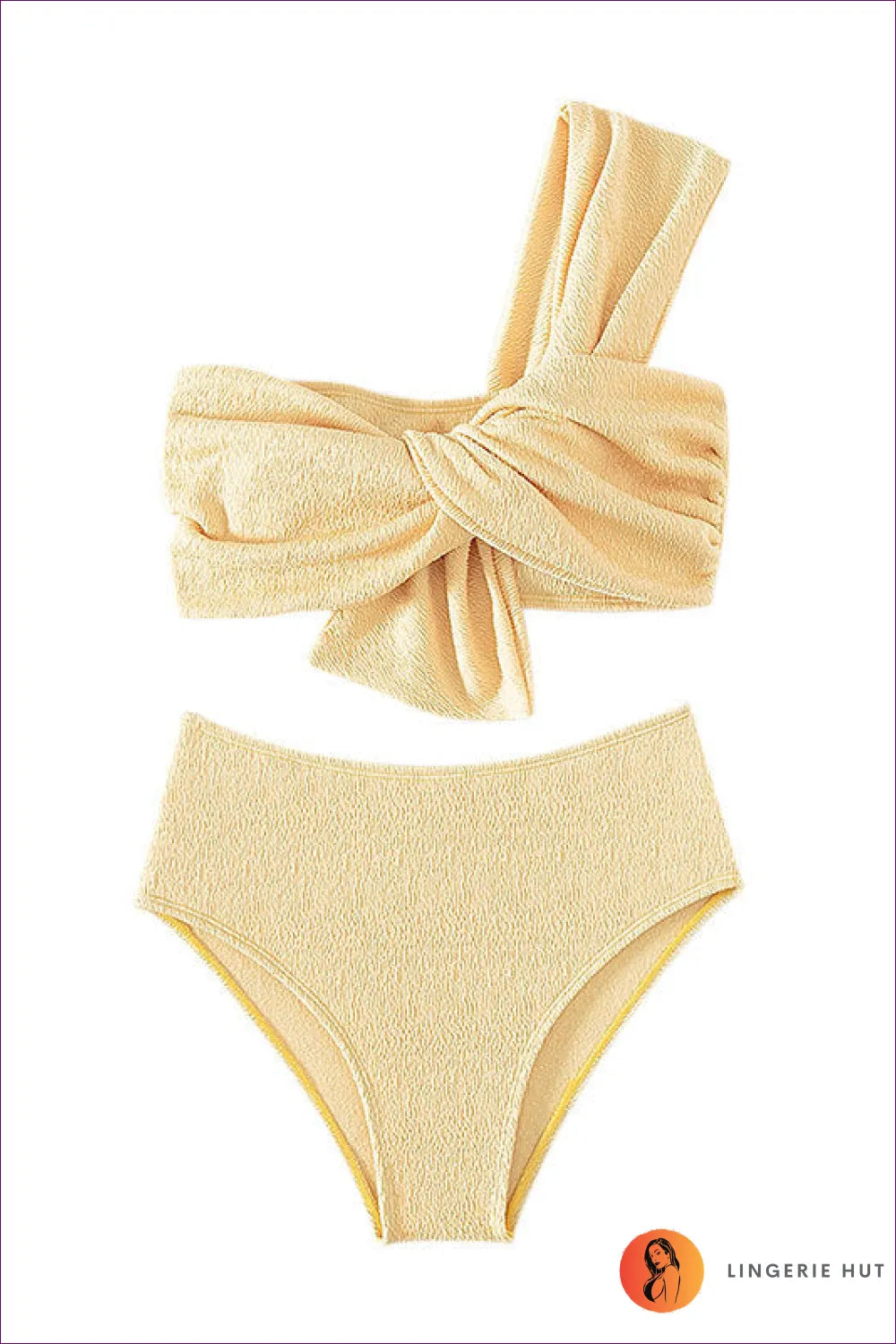 Dive Into Radiance With Our One-shoulder Solid Colour Swimsuit High-waist Split Bikini. Confidence, Elegance,