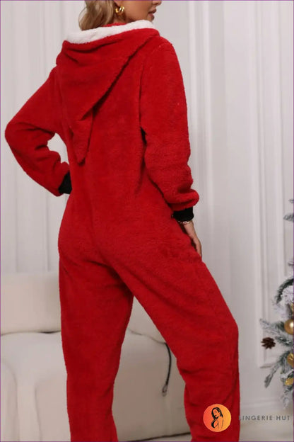 Snuggle Up In Lingerie Hut’s Plush Onesie Round Neck Jumpsuit. Ultimate Winter Comfort. Limited Stock—act