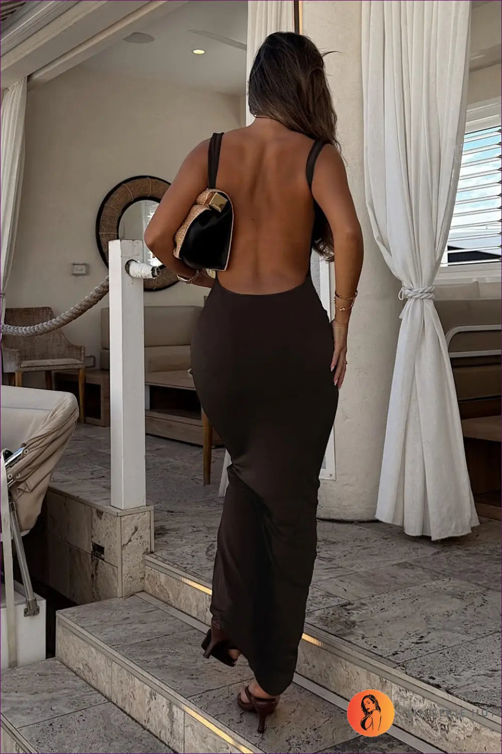 Open Back Maxi Dress - Summer Evenings Sorted - Dresses - Backless • Bodycon • Casual • Clothing • Lingerie Hut