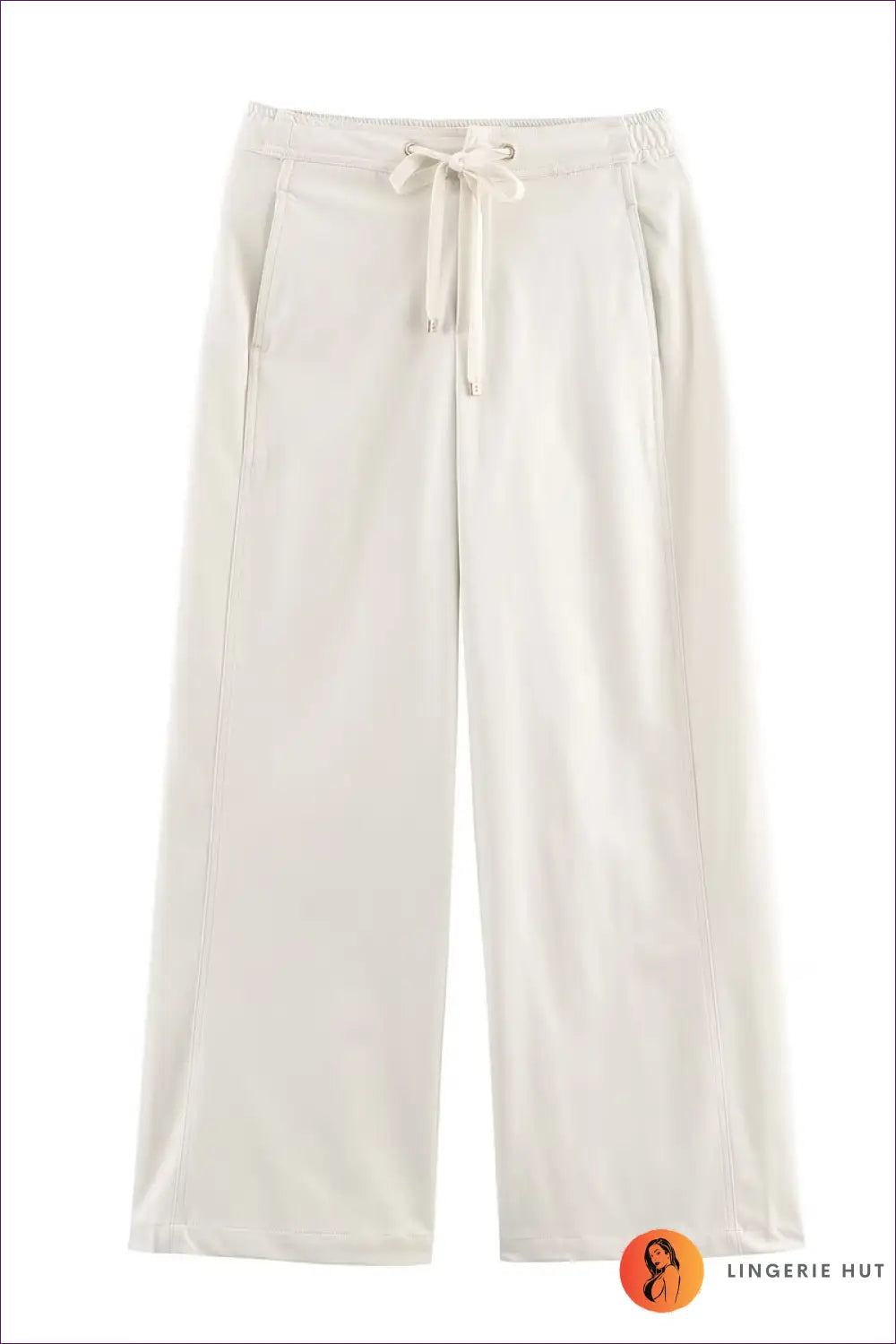 Co Ord Set with Collared Top & Wide-leg Trousers - Effortless Ease - s / Beige Pants - Lingerie Hut - All Season