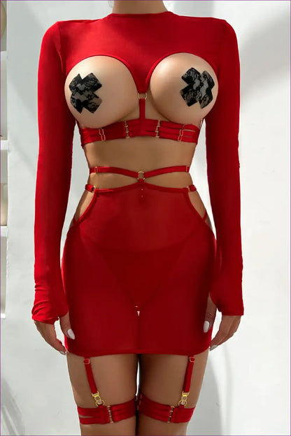 Outfit with Cut-out Details - Playful Fantasy for All Season, Boudoir, Cutout, Date Night, Evening Wear