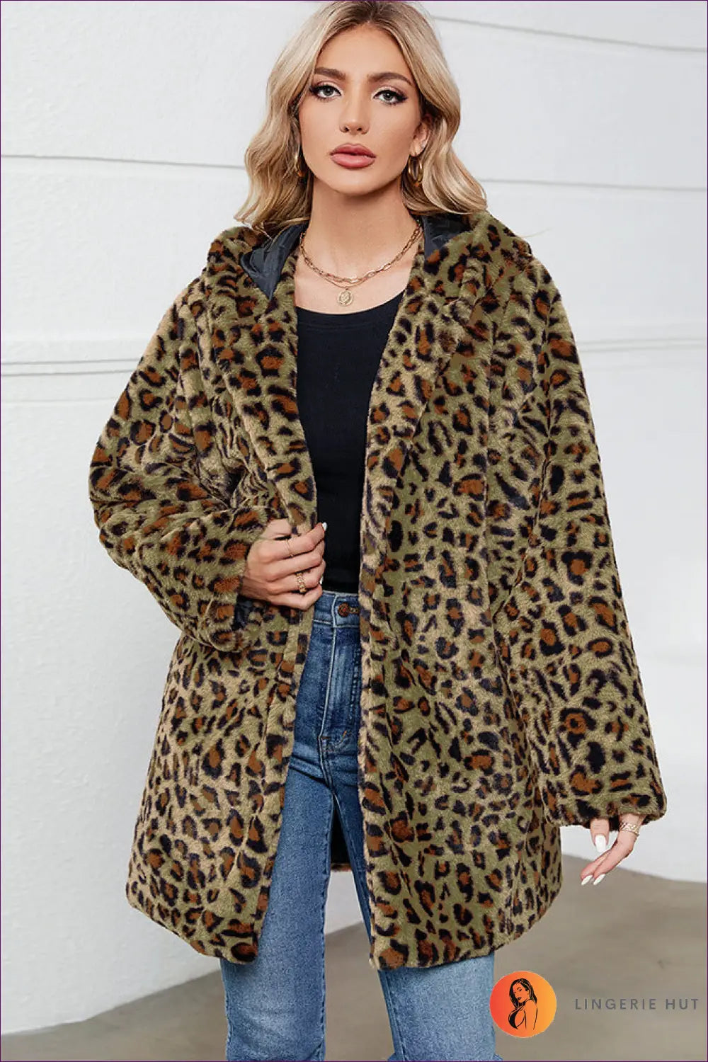 Oversized Animal Print Faux Fur Jacket - Effortless Winter Glam - s / Leopard - Jacket - Lingerie Hut - Autumn • Casual