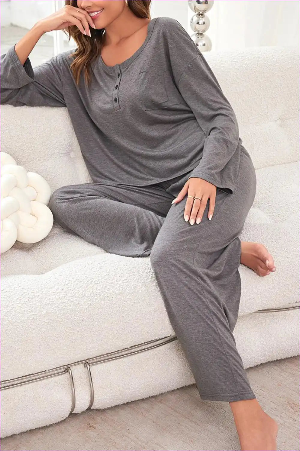 Pajama Set with Button Front - Classic Comfort for All Season, Casual, Cotton, Everyday,