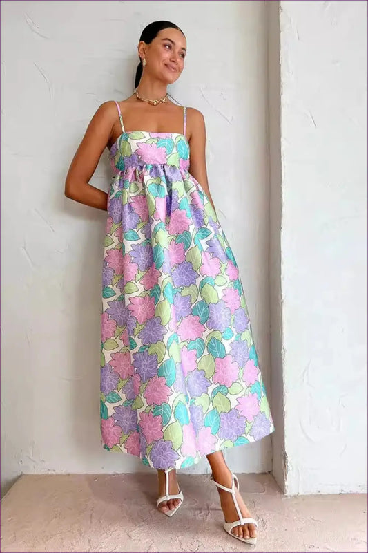 Pastel Floral Maxi Dress - Garden Party Ready - Dresses - Boho • Casual • Chiffon • Clothing • Lingerie Hut