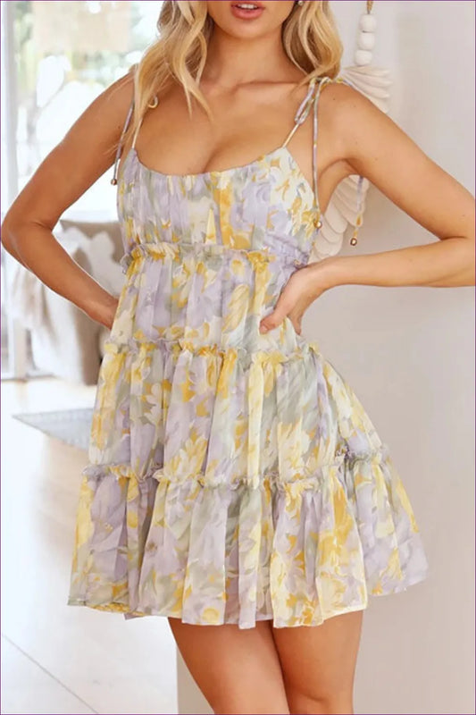 Pastel Floral Tiered Dress - Effortless Charm