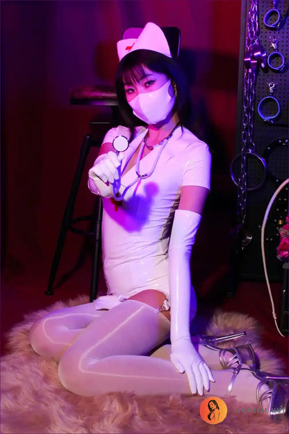 Patent Leather Nurse Costume with Side Slit - Modern Statement for Boudoir, Clubwear, Costume, just In, Latex