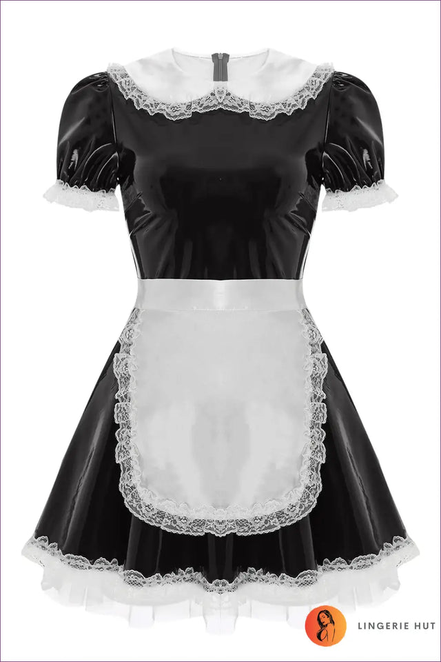 Maid Costume Dress with Ruffles & Puff Sleeves - Fantasy Roleplay Ready