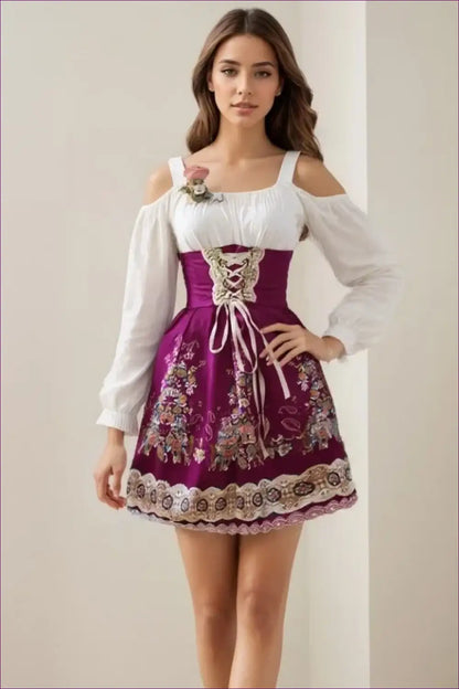 Peasant Costume with Corset Lace-up Waist - Folktale Sweetheart - Ed10119-2 / s - just in • Maid • Party • Role Play