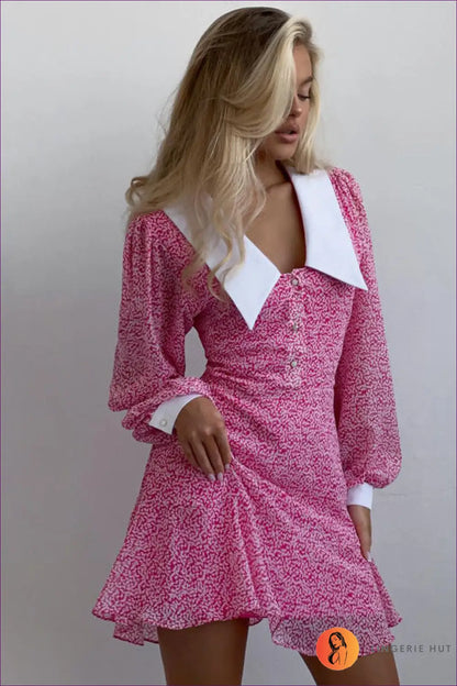 Peter Pan Collar A-line Mini Dress - Effortless Elegance - Dresses - Lingerie Hut - All Season • Autumn • Casual