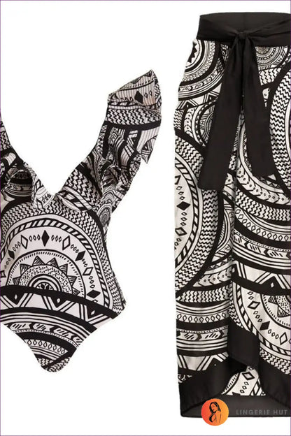 One-piece Swimsuit with Ruffle Details - Poolside Confidence for Backless, Beachwear, Cutout, Glamour,