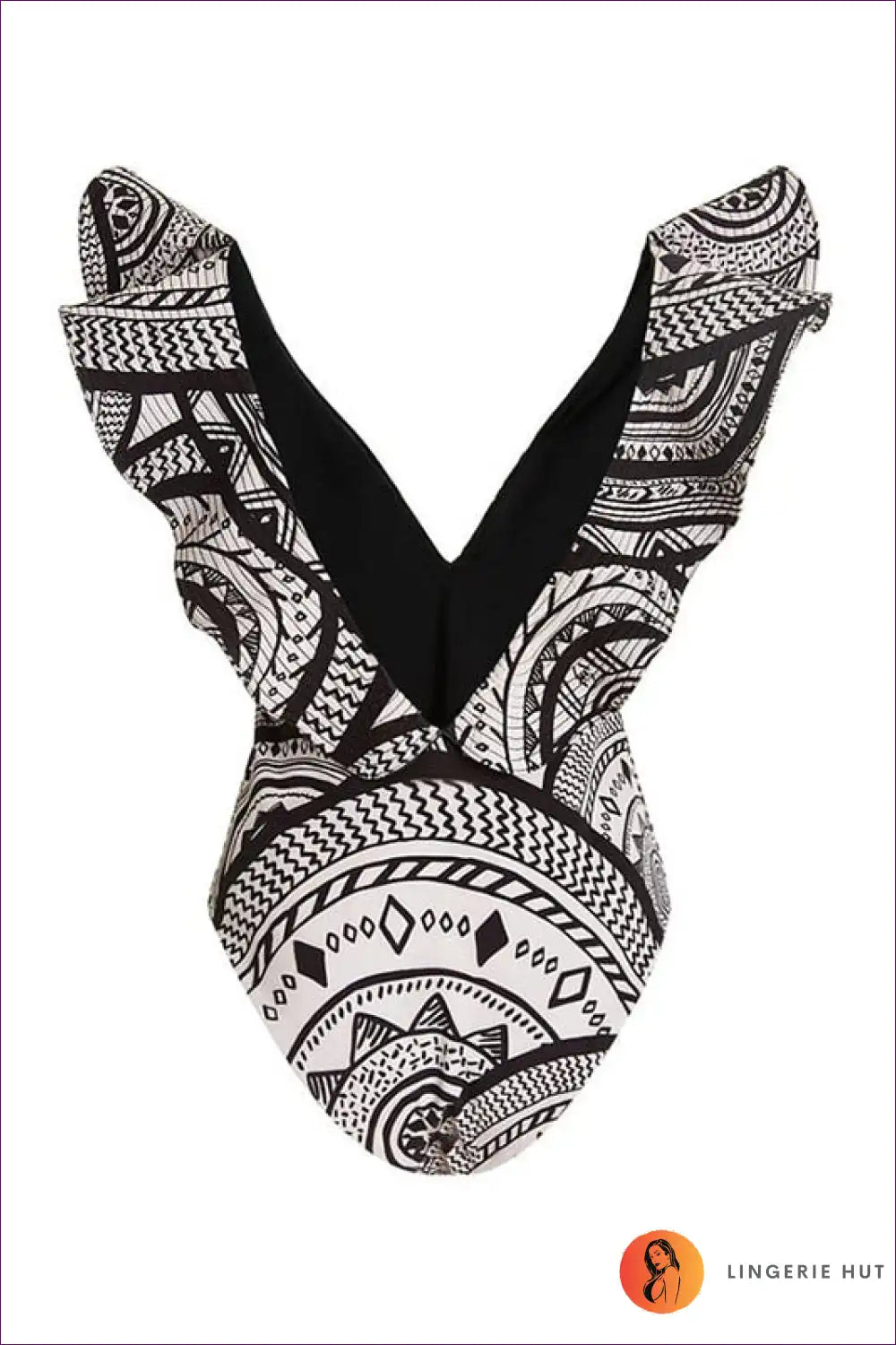 One-piece Swimsuit with Ruffle Details - Poolside Confidence for Backless, Beachwear, Cutout, Glamour,