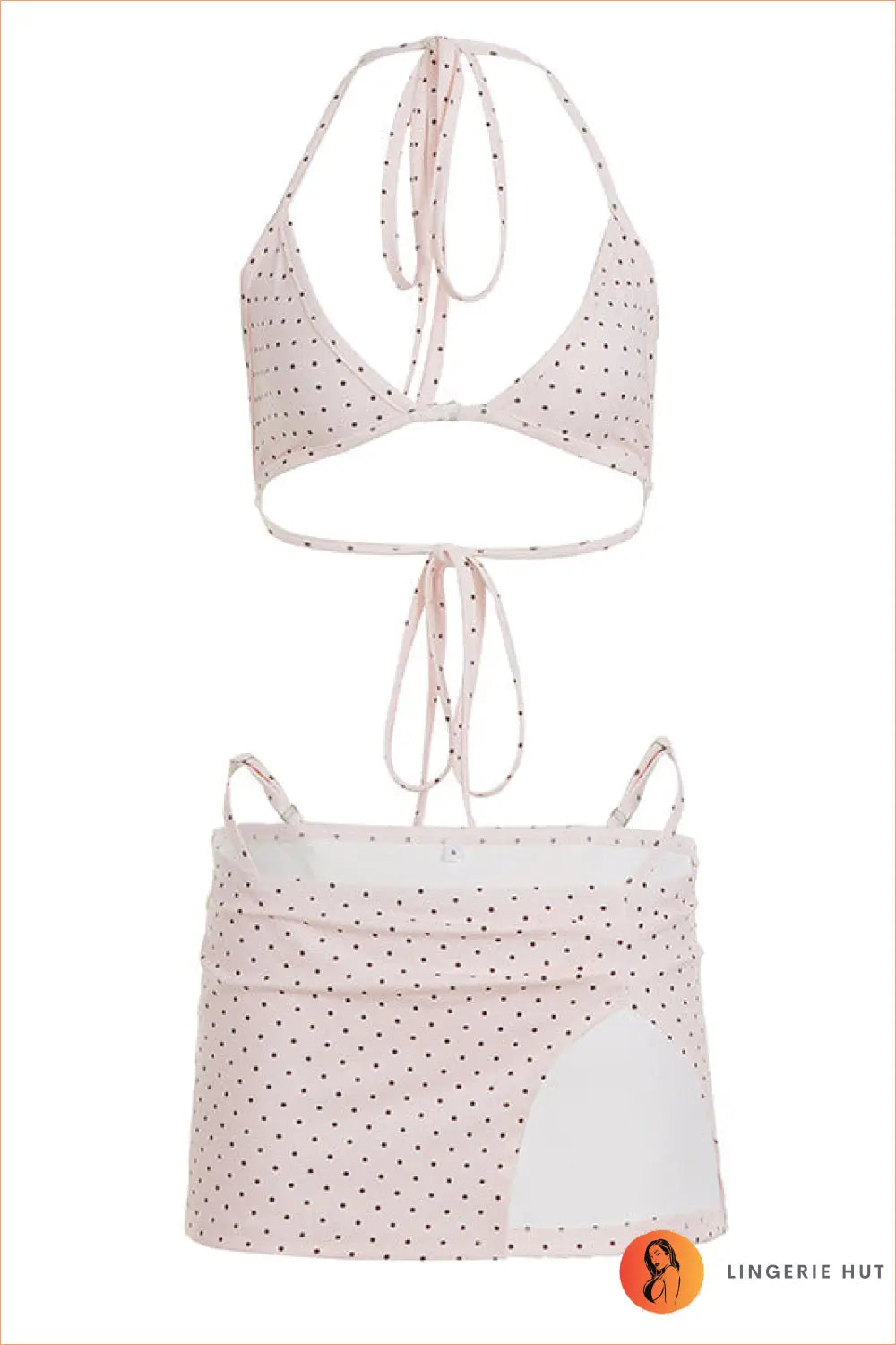 Pink Polka Dot Bikini Set with Mini Skirt - Beach Day Poise - s / Beachwear • Halter • just in • Low Waist - Lingerie