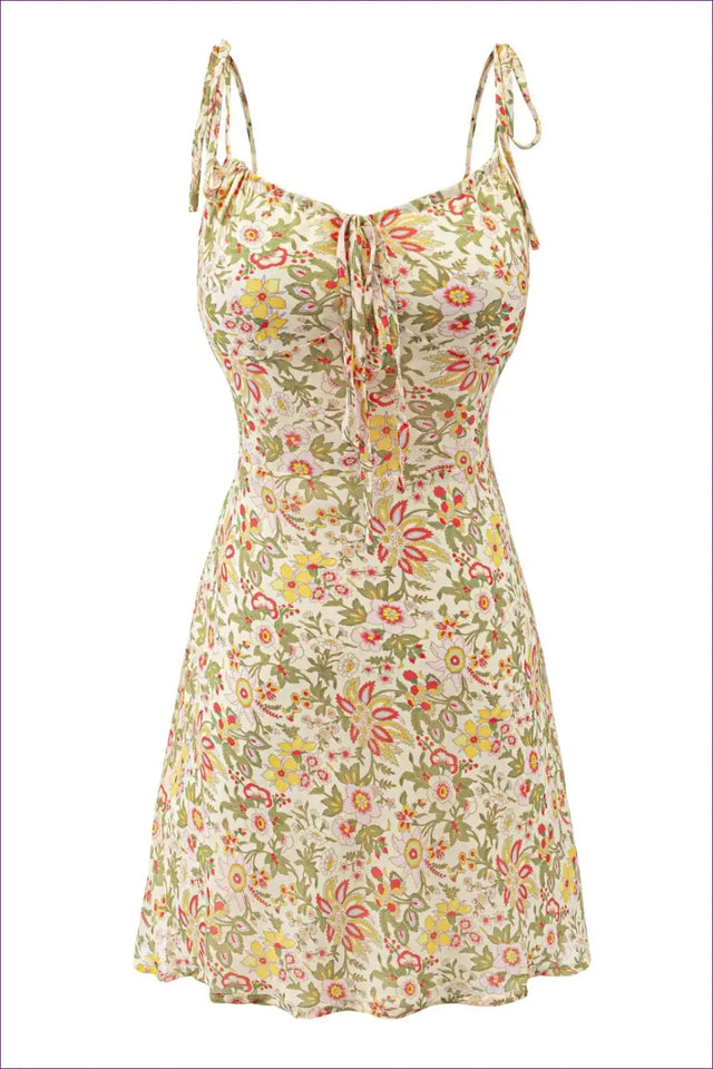 Pink Square-Neck Bubble Skirt Cami Dress - Ruched Waist