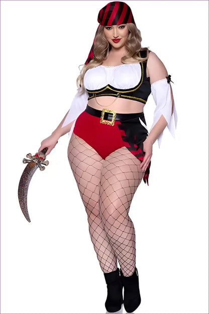 Pirate Costume with Buckle Belt Shorts - Bold Adventure - 01 / one Size - just in • Party • Role Play • Theme Parties