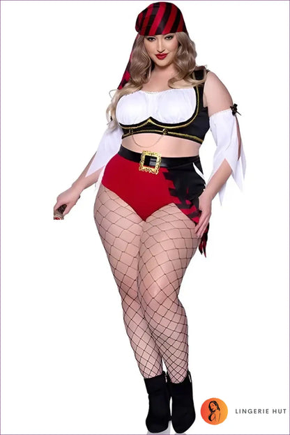 Pirate Costume with Buckle Belt Shorts - Bold Adventure - 01 / one Size - just in • Party • Role Play • Theme Parties