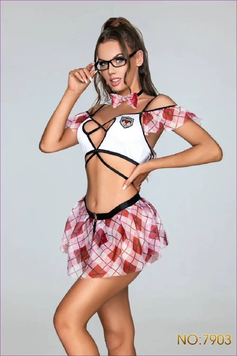 Plaid Skirt Cosplay Lingerie Set - Playful Bedroom Confidence for Casual, co Ord, just In, Lingerie, Mini