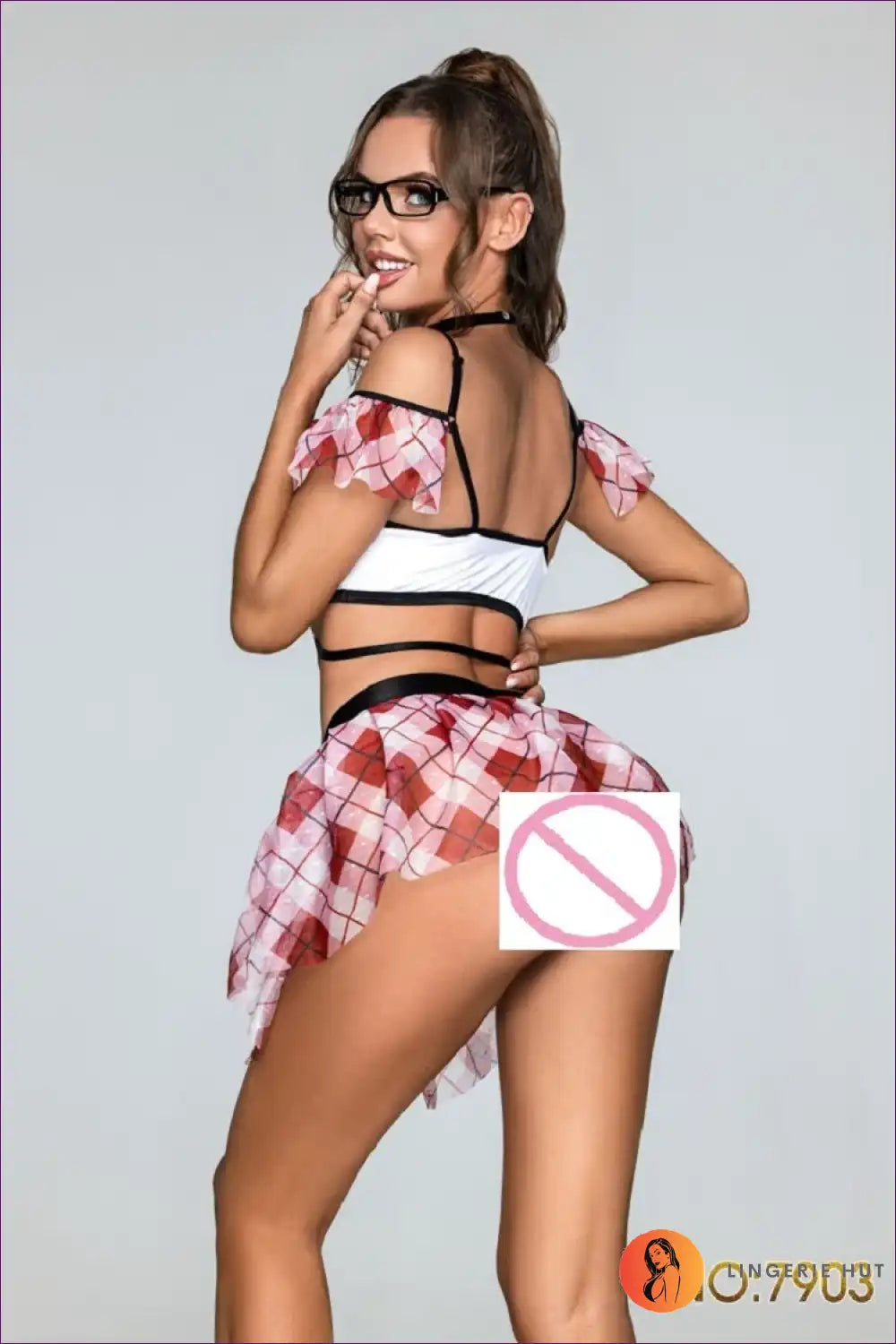 Plaid Skirt Cosplay Lingerie Set - Playful Bedroom Confidence for Casual, co Ord, just In, Lingerie, Mini
