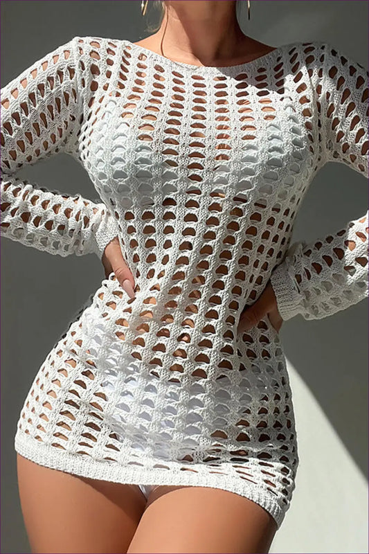 Plaid Texture Beach Cover Up - Effortless Boho Elegance - s / White - Clothing - Lingerie Hut - Beachwear • Casual