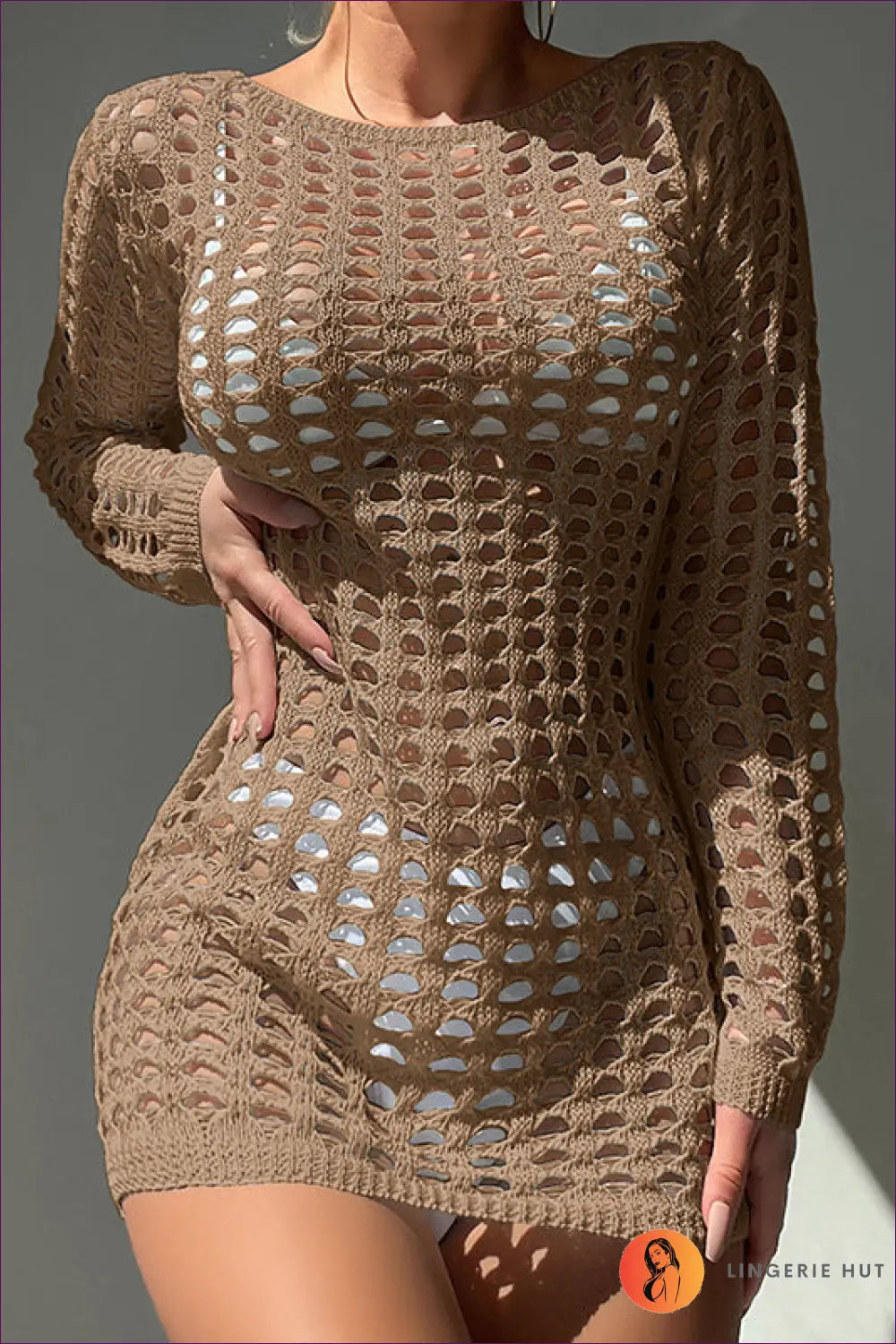 Plaid Texture Beach Cover Up - Effortless Boho Elegance - Clothing - Lingerie Hut - Beachwear • Casual • Chiffon