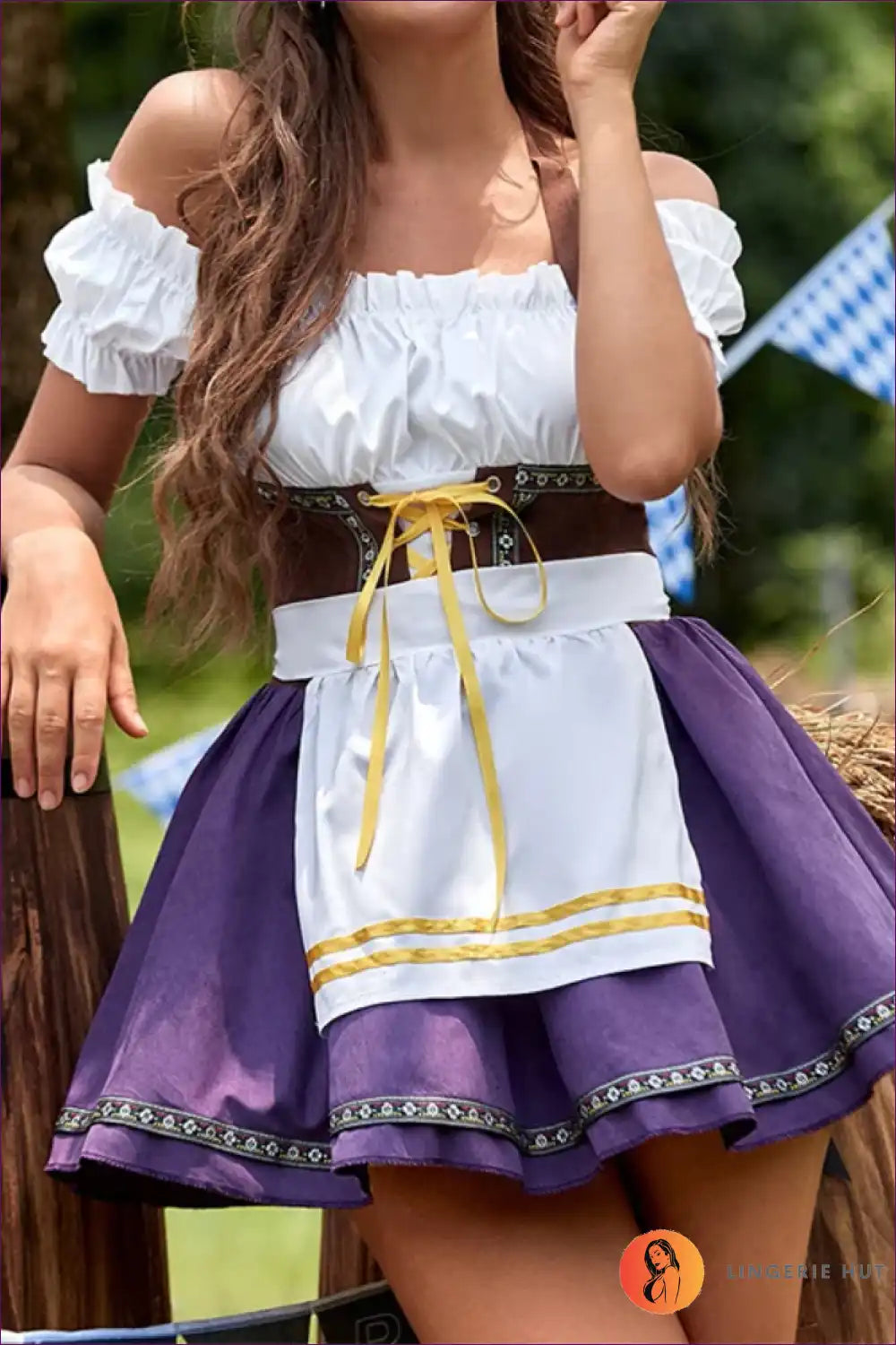 Playful Off-shoulder Dirndl Costume - Oktoberfest Fun for Costume, Oktoberfest, Retro